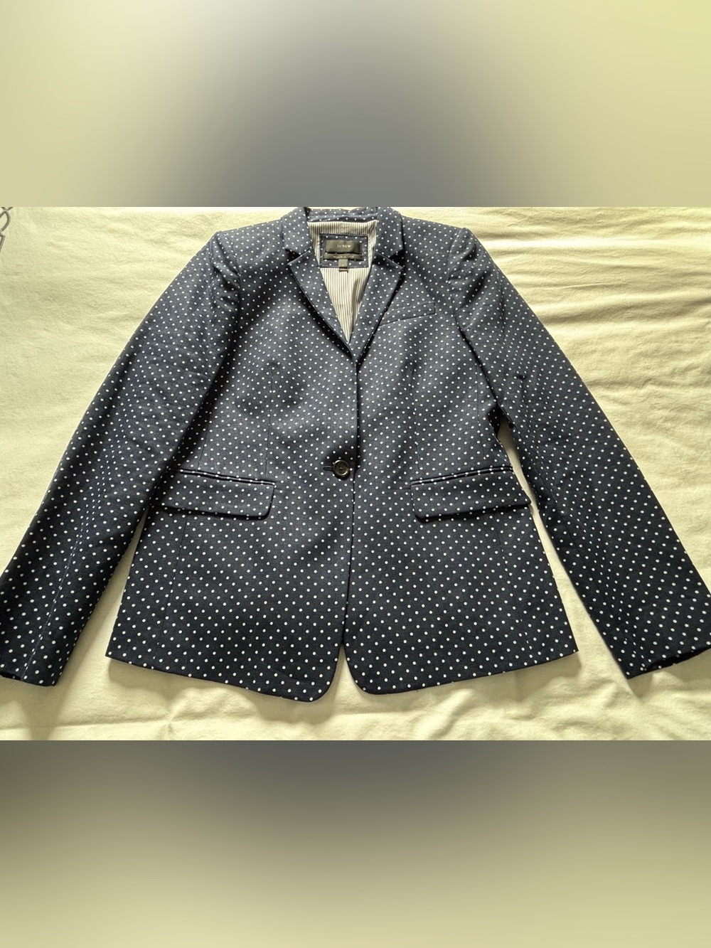 NWOT! RARE! J.Crew Regent Linen Polka Dot Blazer